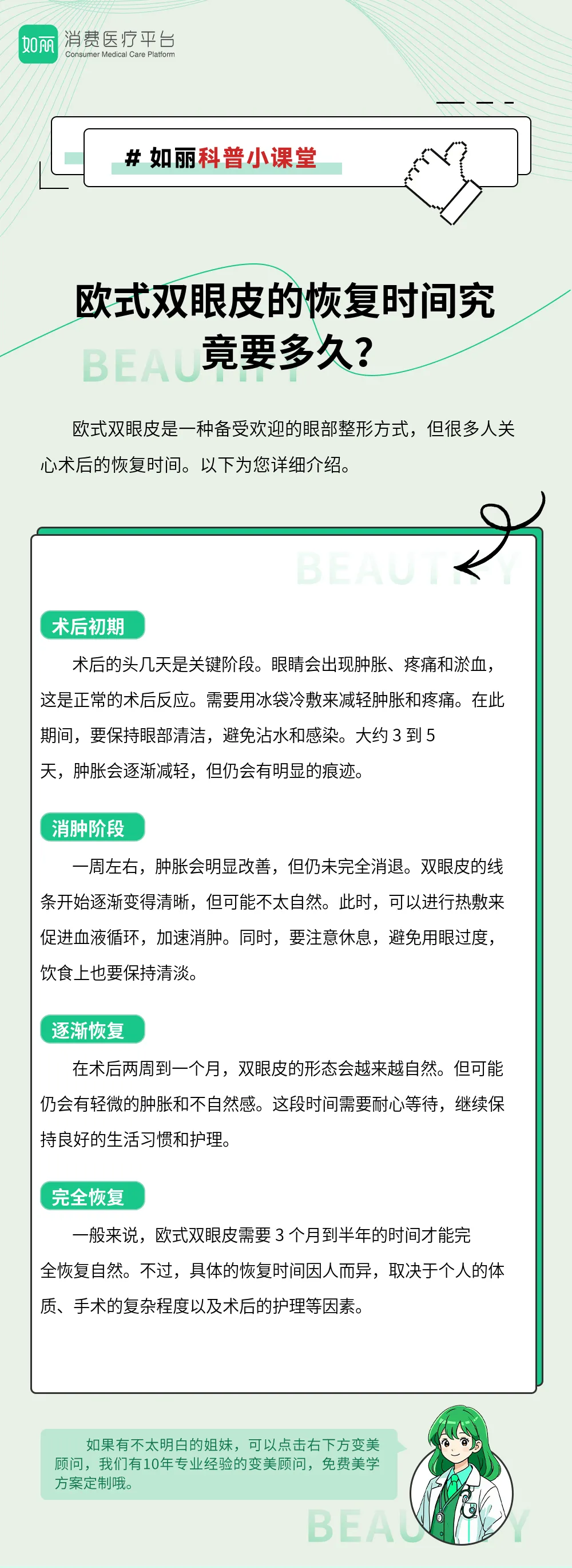 欧式双眼皮的恢复时间究竟要多久？