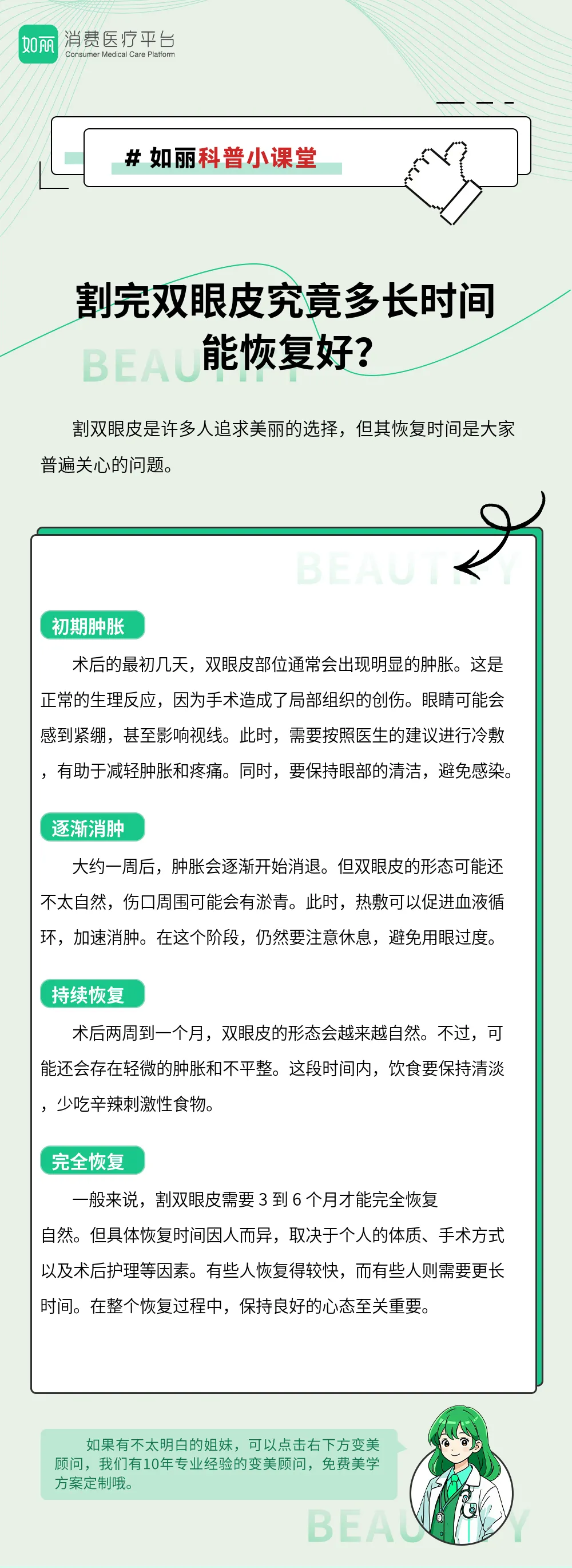 割完双眼皮究竟多长时间能恢复好？