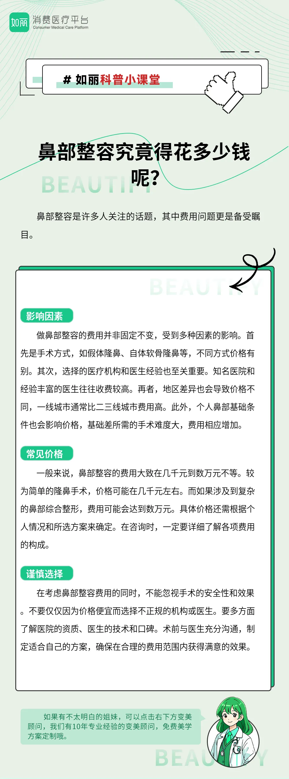 鼻部整容究竟得花多少钱呢？