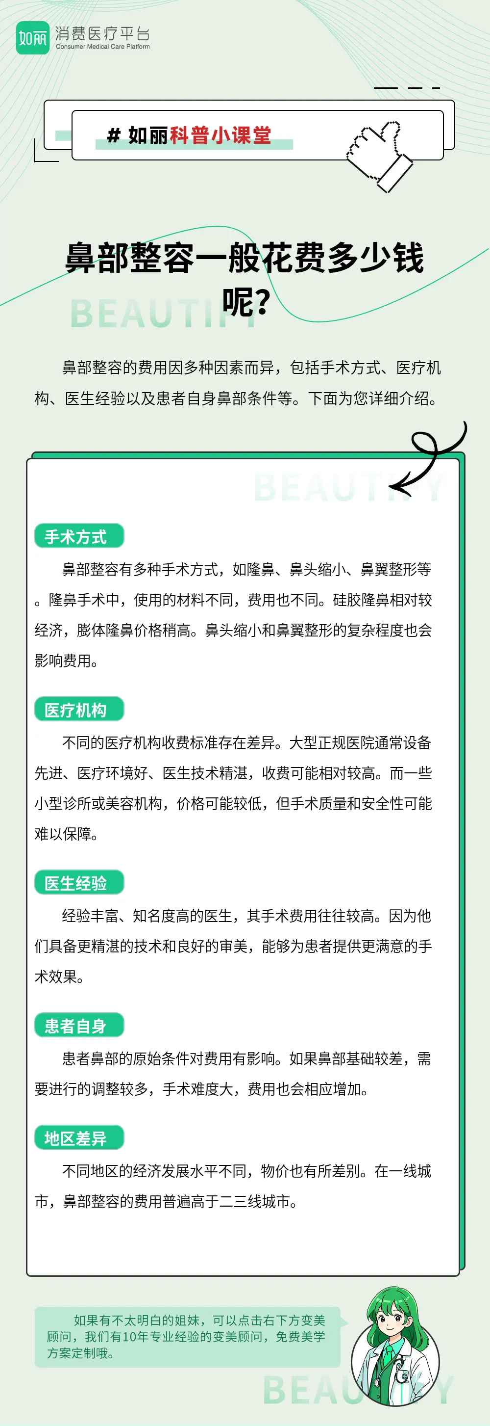 鼻部整容一般花费多少钱呢？