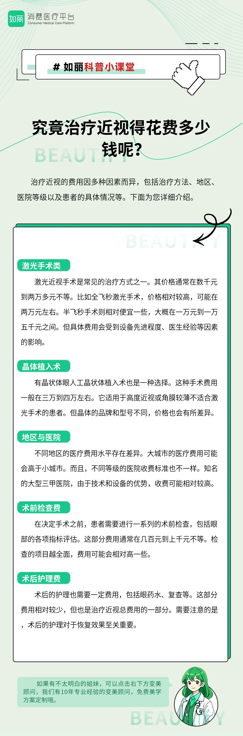 究竟治疗近视得花费多少钱呢？