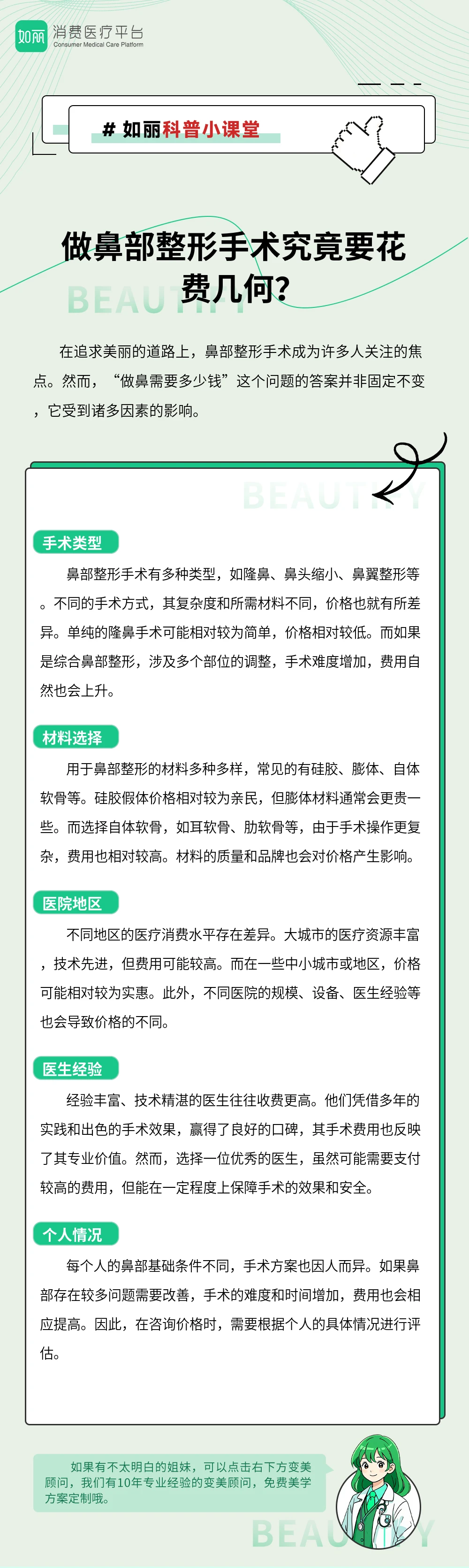 做鼻部整形手术究竟要花费几何?