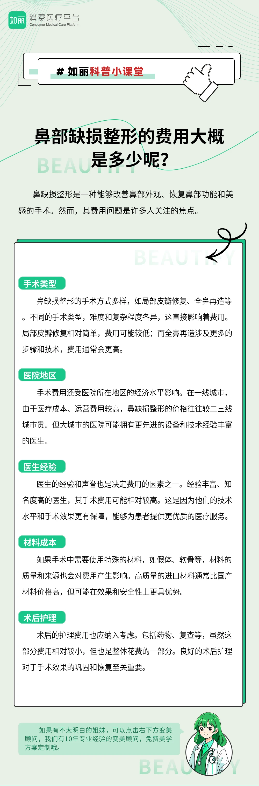 鼻部缺损整形的费用大概是多少呢？