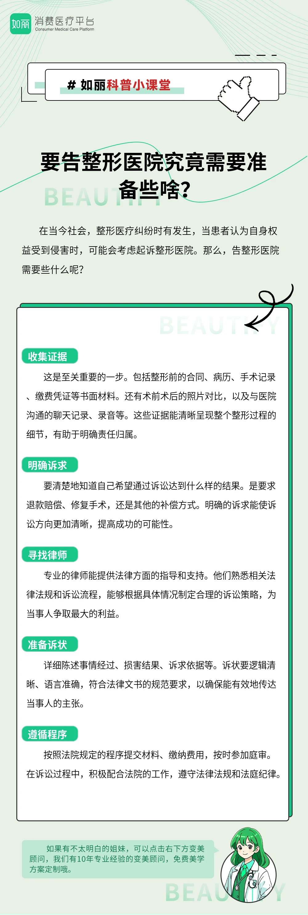 要告整形医院究竟需要准备些啥?
