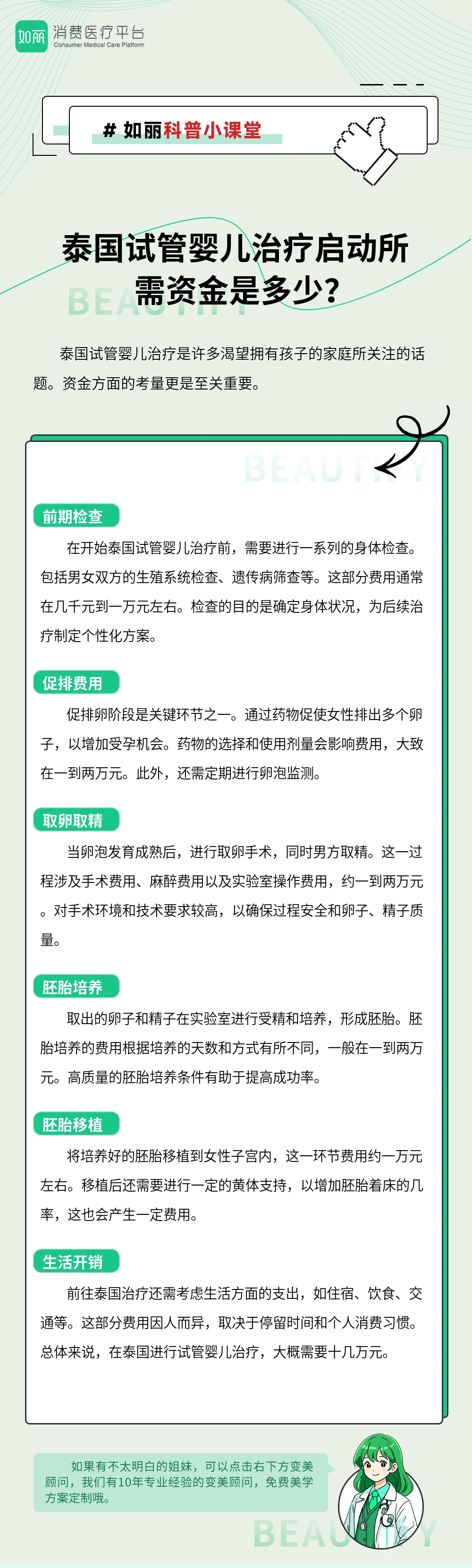 泰国试管婴儿治疗启动所需资金是多少?