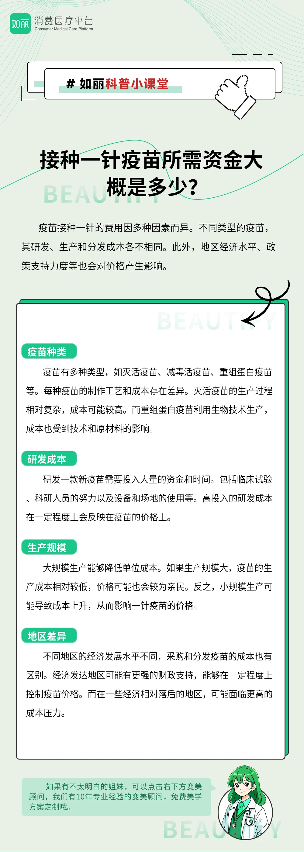 接种一针疫苗所需资金大概是多少？