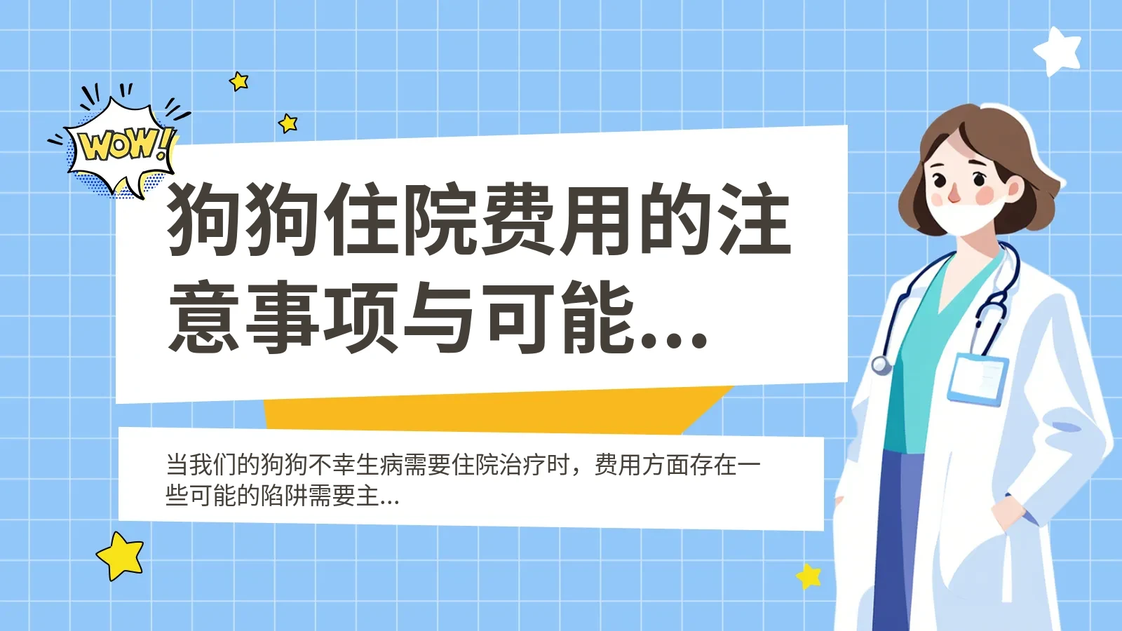 狗狗住院费用的注意事项与可能陷阱 2024